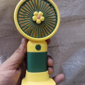 Mini Handheld Fan Green Yellow Portable