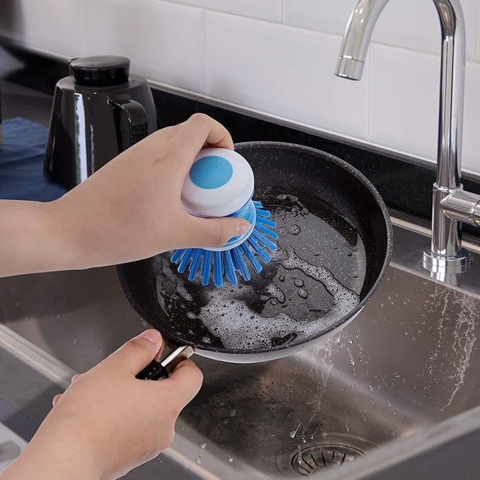 Dish Brush with Soap Dispenser, Stiff Bristles Dish Scrubber for Pots - Image 5