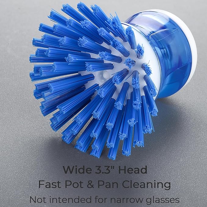 Dish Brush with Soap Dispenser, Stiff Bristles Dish Scrubber for Pots - Image 4
