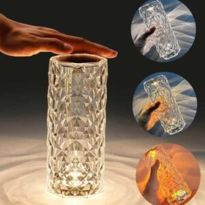 Rechargeable Table Lamp with Diamond Cut Design